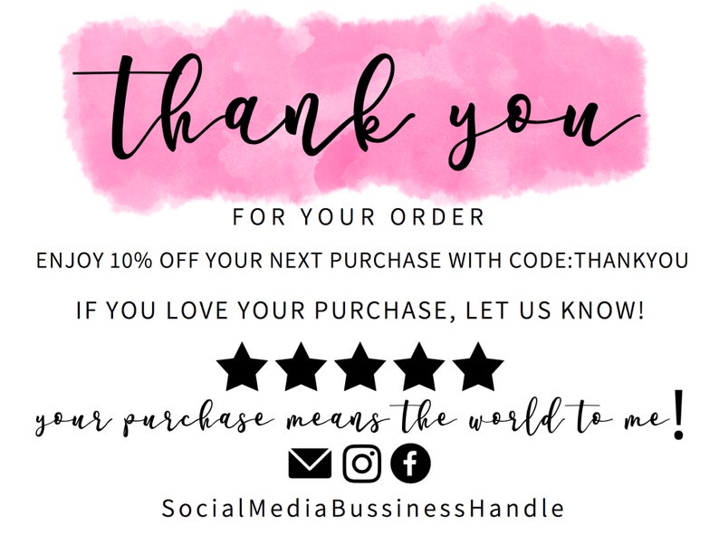 Thank You for Your Order Cardinstant Download Thank You - Etsy