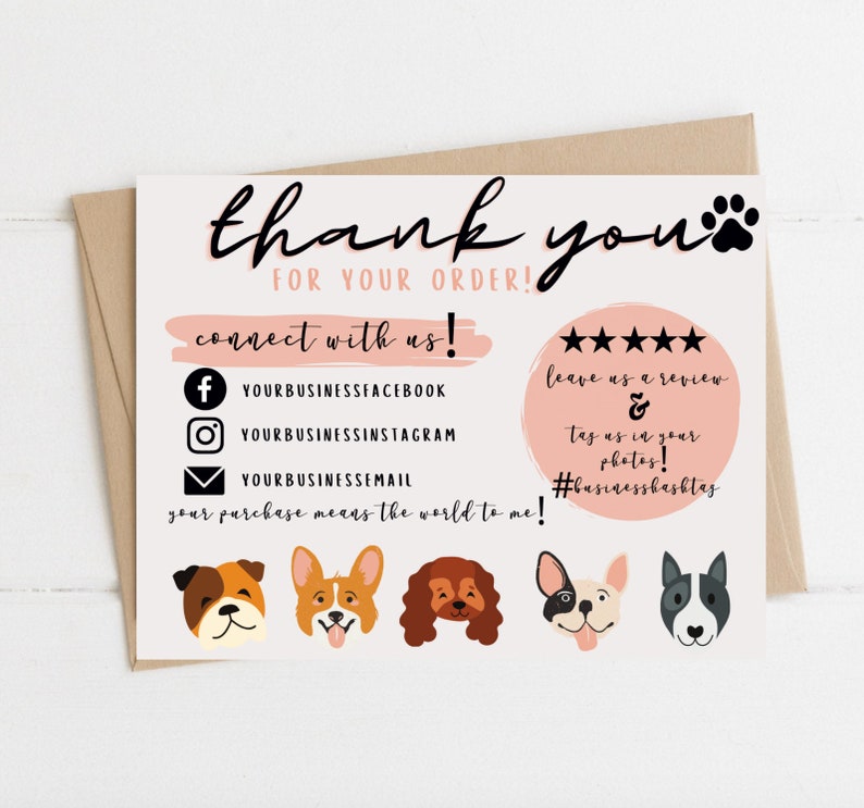 dog-thank-you-cards-set-of-3-thank-you-card-dog-stationery-etsy