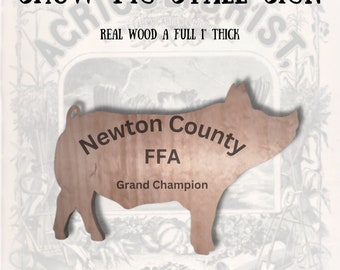 Custom Engraved Show Pig Stall Sign: Farm Decor (30"x21")