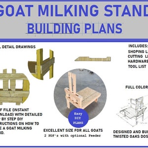 Goat milking stand / Goat hoove trimming / Goat Stanchion, Easy DIY woodworking plans, milking platform for goats.
