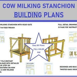 Cow milking stand, Cow plans, Milking Stanchion, Cow Milking, Cattle Headgate, milking for Cows. Cattle Working Stand