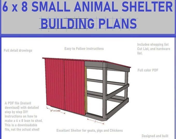 Picture of Small Animal Shelter DIY Plans 8x6 - Lean to Roof-great for Goats ...