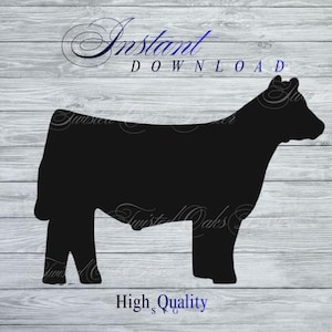 Show Steer Silhouette: 4H & FFA - SVG, PNG Files (Digital Download)
