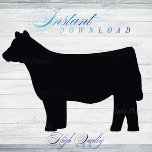 Show Heifer Silhouette: 4H & FFA - SVG, PNG Files (Digital Download)