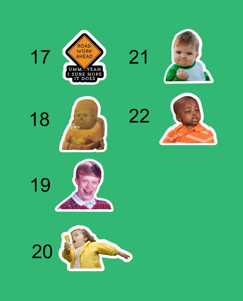 Meme Sticker Pack 3 Laminated Funny Memes Stickers Etsy