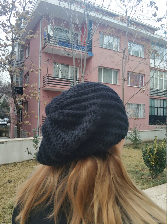 Black Beanie Women Floppy Beaniebeanie 
