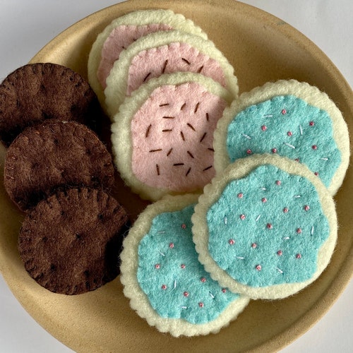 Christmas Play Food Felt Christmas Cookies Play Set Etsy