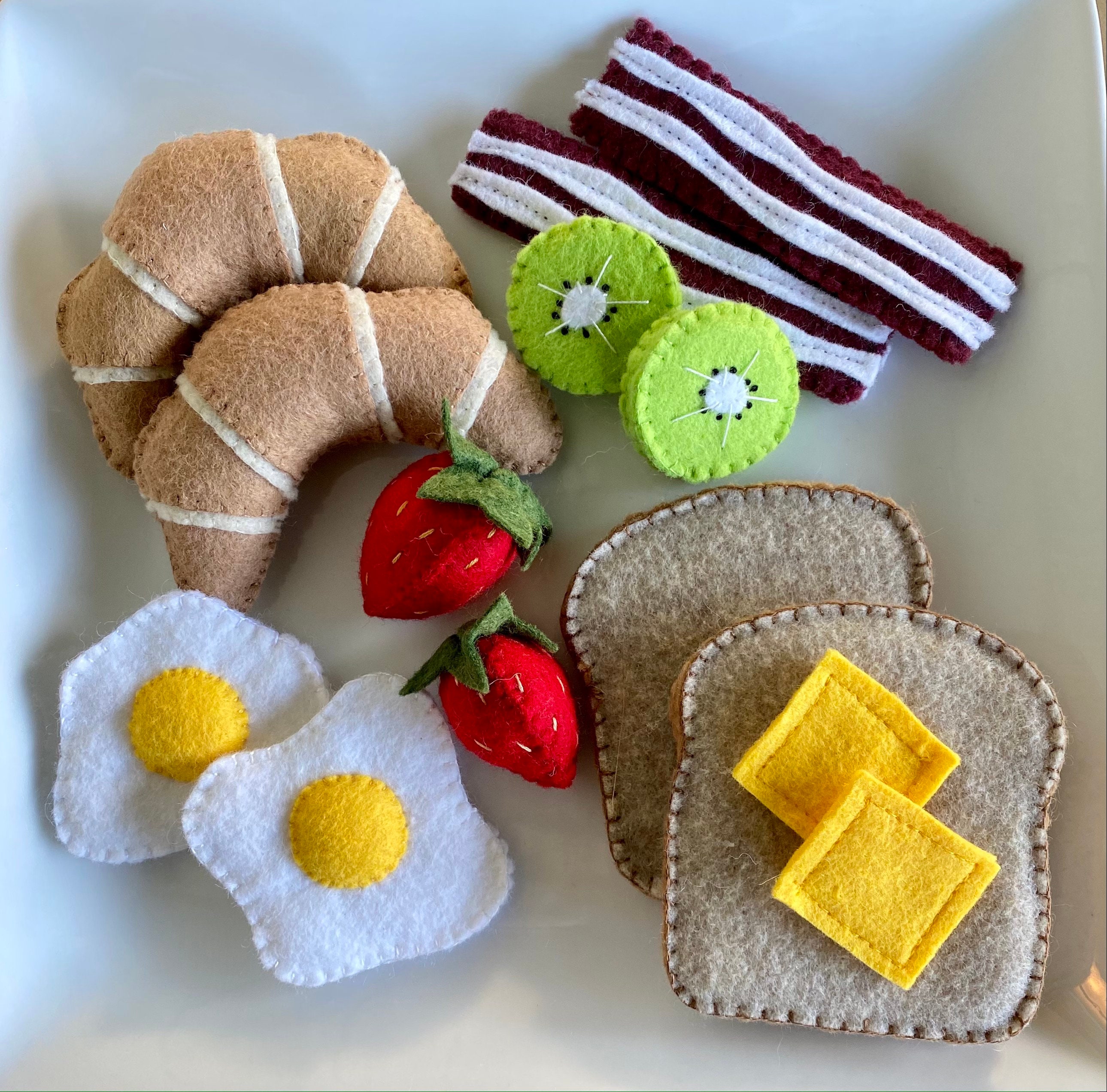 Felt Breakfast/felt Food/felt Toast/felt Strawberries/felt Etsy