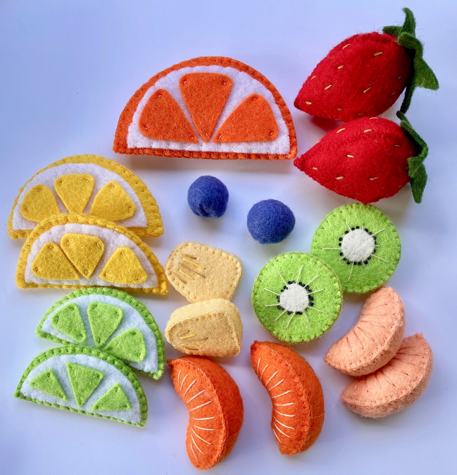 Felt Fruit Basket/felt Fruit/felt Food/ | Etsy