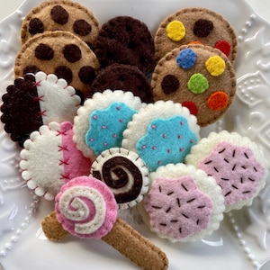 Felt Cookie Assortment/Felt Dessert/Felt Dessert Assortment/Play Cookies/Play Food/Play Kitchen/Felt Food