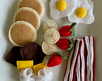 Felt Food Breakfast Set - Pretend Play Kitchen Toy