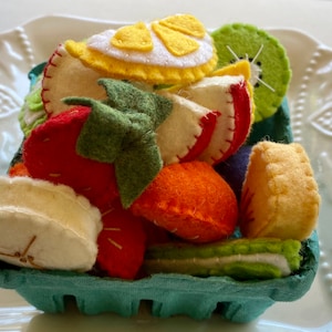 Felt Fruit Basket/Felt Fruit/Felt Food/Play Food/ /Play Kitchen