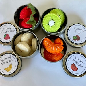 Felt Fruit/Play Food/Pretend Food/Toy Kitchen/Felt Strawberries/Felt Kiwi/Felt Bananas/Felt Oranges/