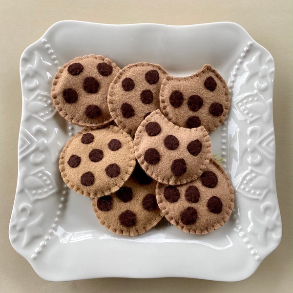 Felt Play Cookies/Felt Chocolate Chip Cookies/Play Food