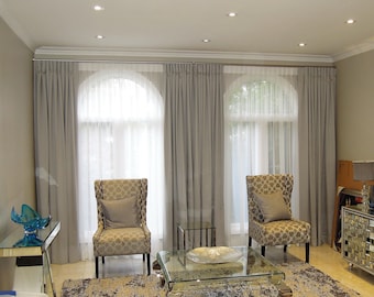 Manhattan -Extra wide Custom Linen Look Curtains, Drapery Panels with Pleats, Blackout available