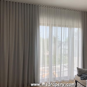 Manhattan - Custom Faux Linen Ripple Fold Curtains, S Fold Curtains, Ripple Fold Drapery Panels, Full Privacy Curtains