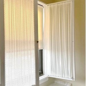 Custom Sheer Door Curtains With Double Rod Pockets and Ruffles