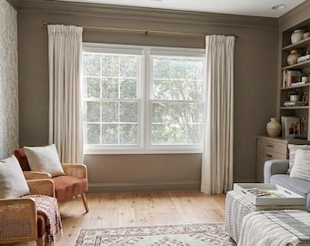 Corsica - Custom Linen Blend Curtains: Pinch/French Pleat, Blackout Drapery