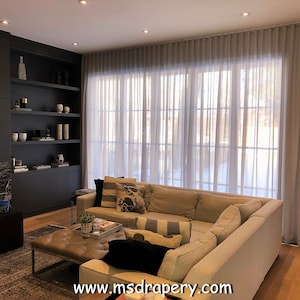 Cologne Linen Look Ripple Fold Sheer Curtains, Linen Look Ripple Fold Drapes, Ripple Fold Curtains, Custom S Fold Sheer Curtains.