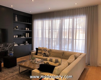 Cologne - Linen Look Sheer Curtains: Custom Ripple Fold Drapes