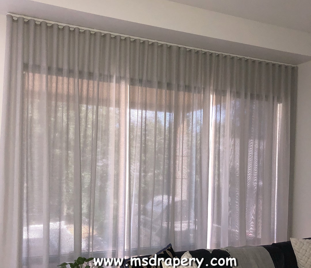 New Laura Linen Blend Ripple Fold Sheer Curtains, Custom S Fold Linen ...