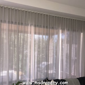 New Laura Linen Blend Ripple Fold Sheer Curtains, Custom S Fold Linen Sheer Drapes, Ripple Fold Curtains.