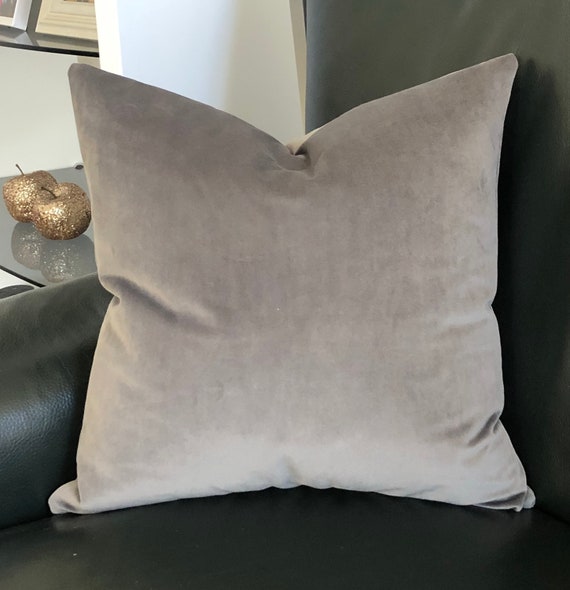 Dark Gray Velvet Pillow Cover, Gray Velvet Throw Pillow, Gray