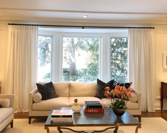 Peak Everest - Cotton Blend Curtains: Pinch/French Pleat Blackout Curtains