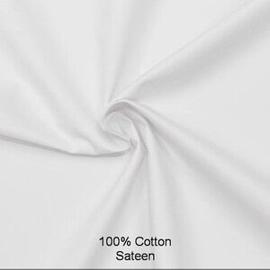 100% Cotton Lining Sateen White by the yard, Drapery Lining, Curtains Lining