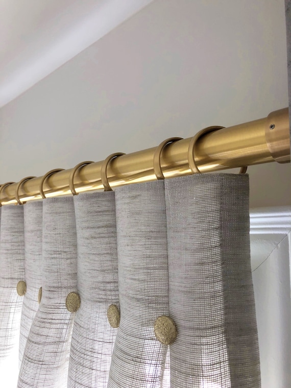 Luxury Satin Brass, Polished Brass and Acrylic Drapery Rods 1 3/8