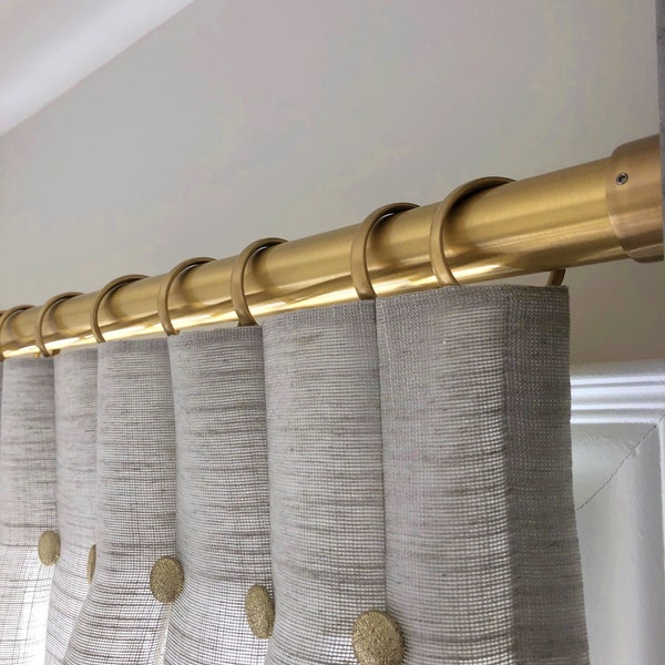 Luxury Satin Brass, Polished Brass and Acrylic Drapery Rods 1 3/8" diameter, Luxury Drapery Hardware