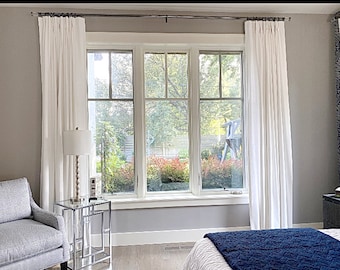 Serenity - Cotton Blend linen Look Textured Curtains: French/Pinch Pleat Blackout Curtains