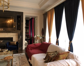 Luxury Velvet Drapery Panel: Custom Pinch Pleat Blackout Curtains