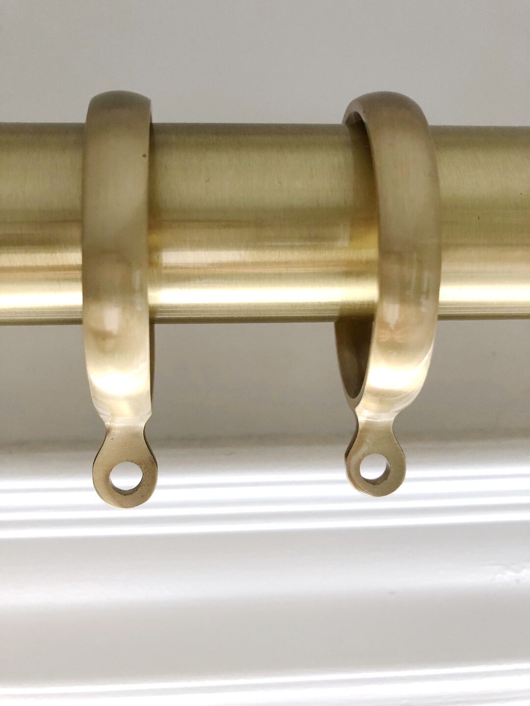 Drapery Rings Solid Satin Brass and Polished Brass Rings for Rods 1 3/8