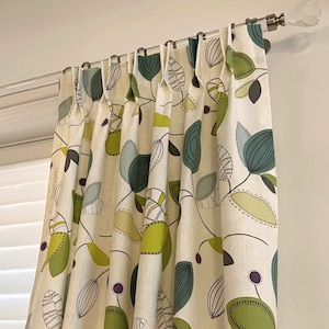 Paradise Cotton Custom Drapery Panels, Pinch or French Pleats, Inverted Pleats, Drapery Panels with Grommets. Blackout Curtains available.