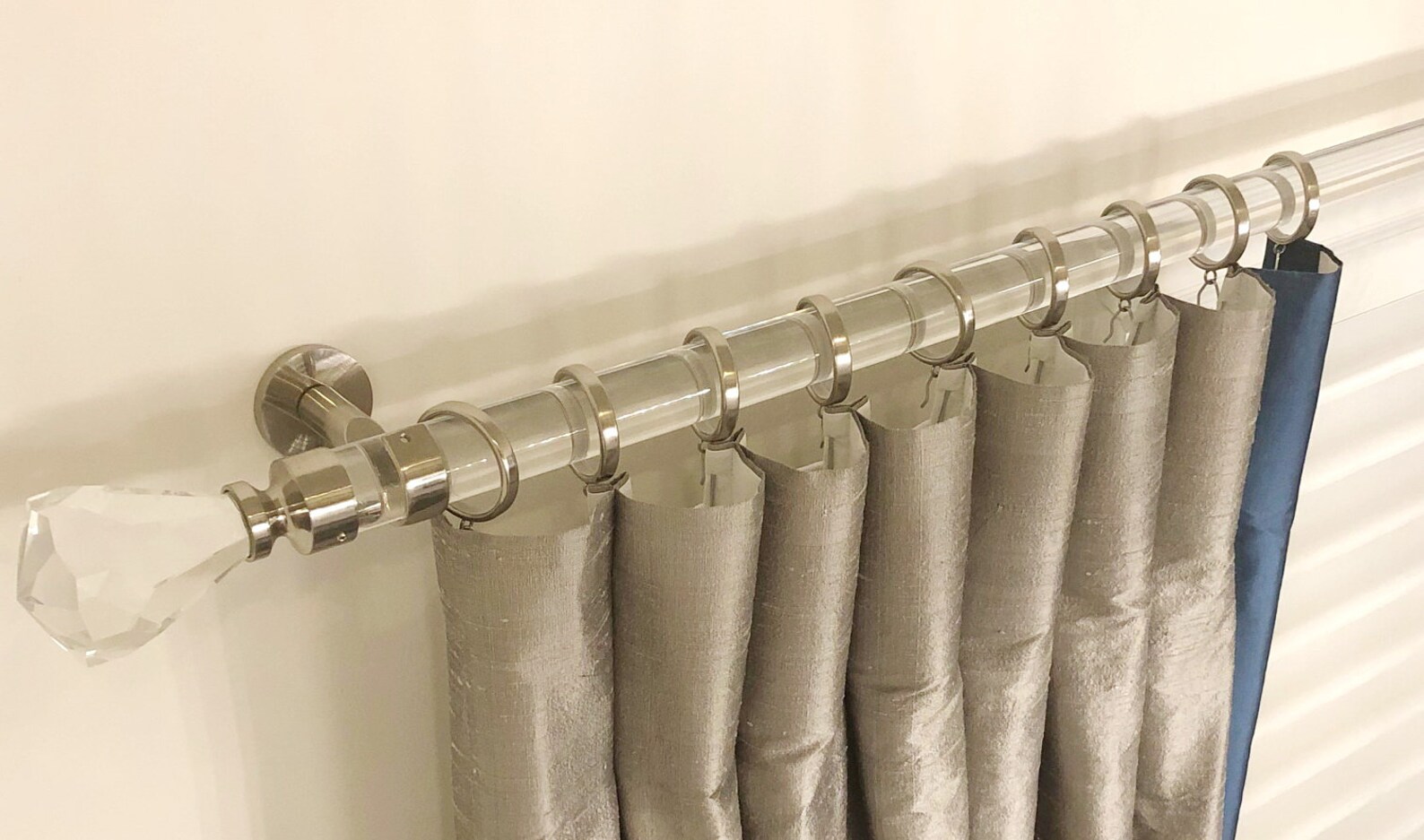 Lucite Drapery Rods Satin Brass and Polished Brass Drapery Etsy