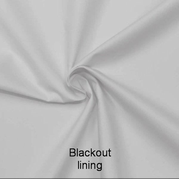 100% Blackout Lining White by the yard, Drapery Blackout Lining, Curtains Blackout Lining