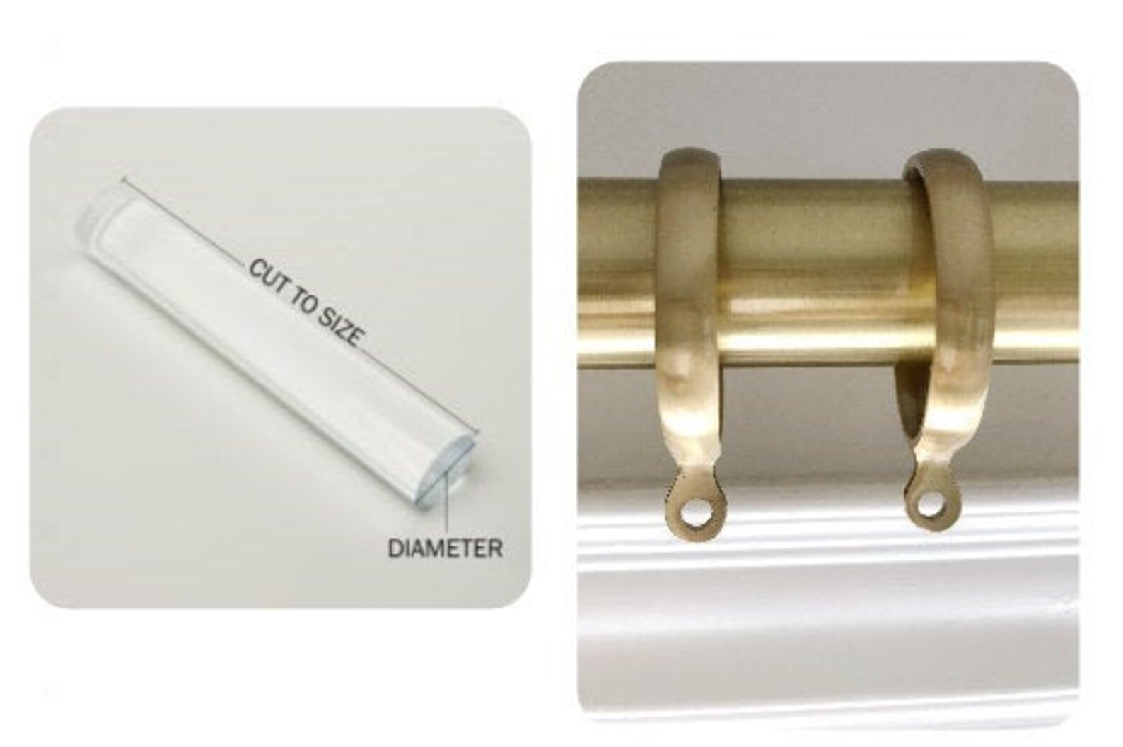 Lucite Drapery Rods Satin Brass and Polished Brass Drapery Etsy