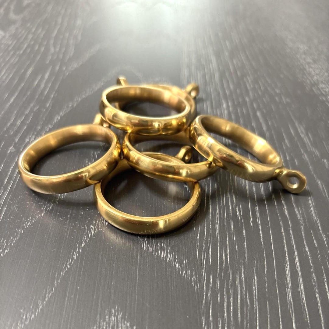Solid Brass Drapery Rings | Satin or Polished Finish | Fits All Rod ...