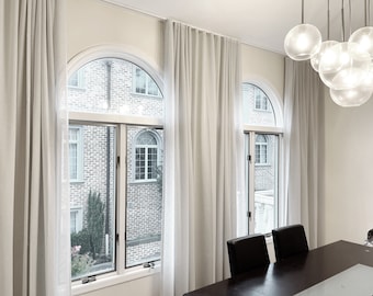 Linen Blend Sheer Curtains: Custom Ripple Fold Drapes