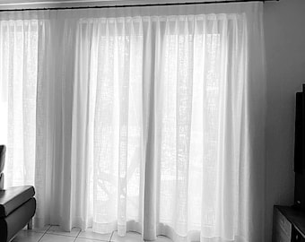 Sheer Linen Blend Custom Curtains: Pinch or French Pleat