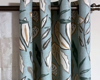 Botanical - Cotton Curtains: Custom Pleated Curtains, Blackout Option