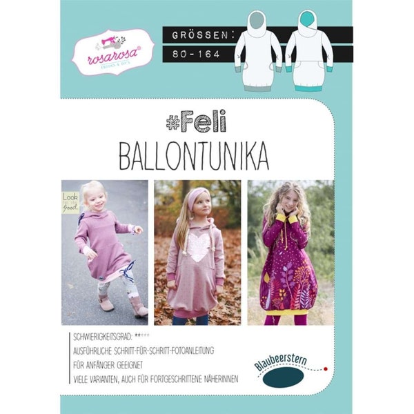 rosarosa Schnittmuster - #Feli - Ballontunika 80-164   Sewing Pattern