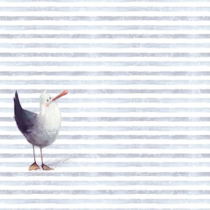 Jersey fabric - PANEL - Seagull Berta