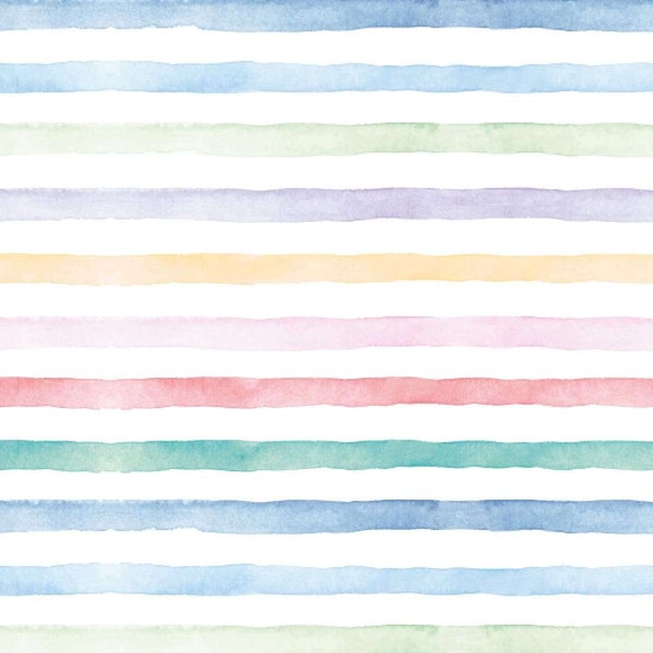 Jersey Stoff - Watercolor Stripes - bunt