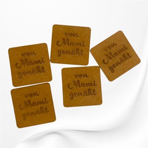 5 etichette Snappap con una frase cucita dalla mamma - etichette da cucire