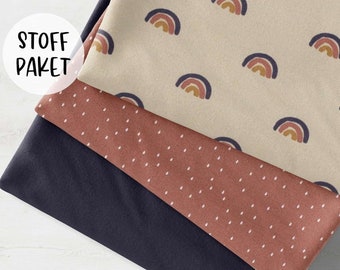 Fabric package - rainbow, light beige - navy