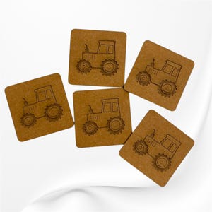 5 etichette Snappap - Quadrate con trattore - Etichette da cucire