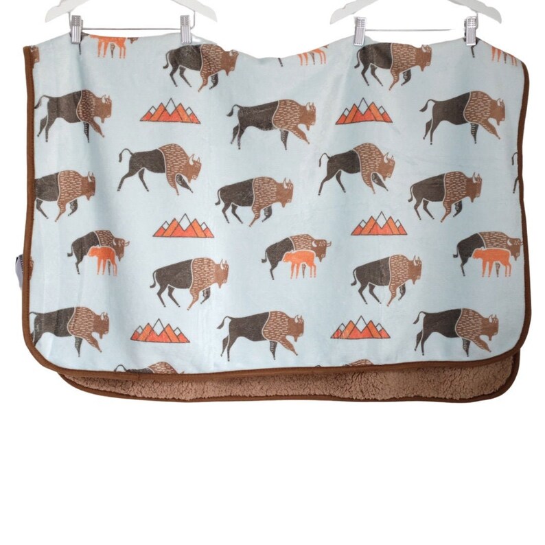 Bison Baby Blanket / Fleece & Sherpa Etsy