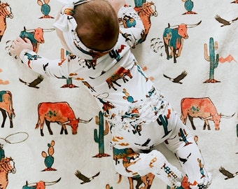 Ranchy Ruffled Zippered Footie PJs